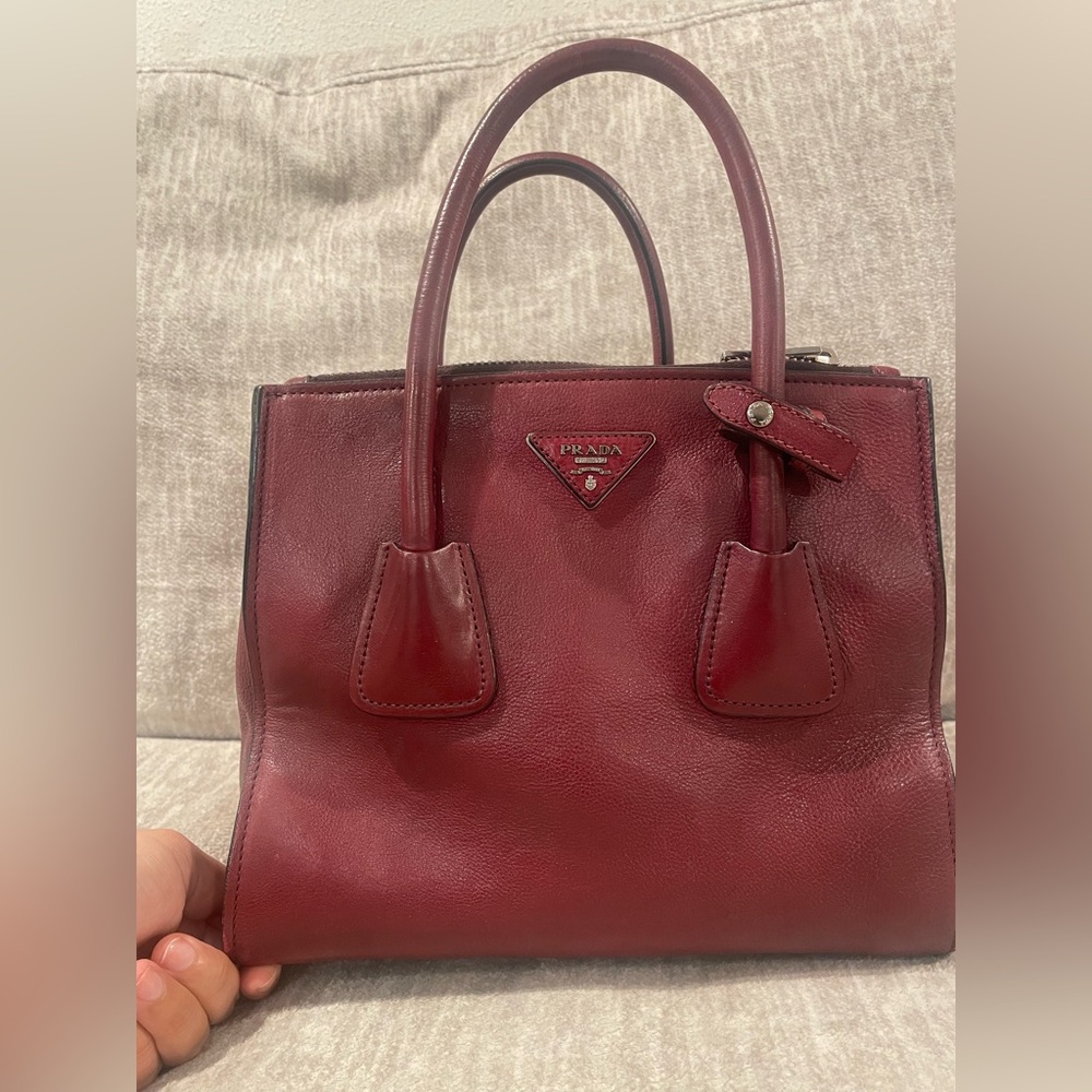Prada Burgundy Leather Satchel